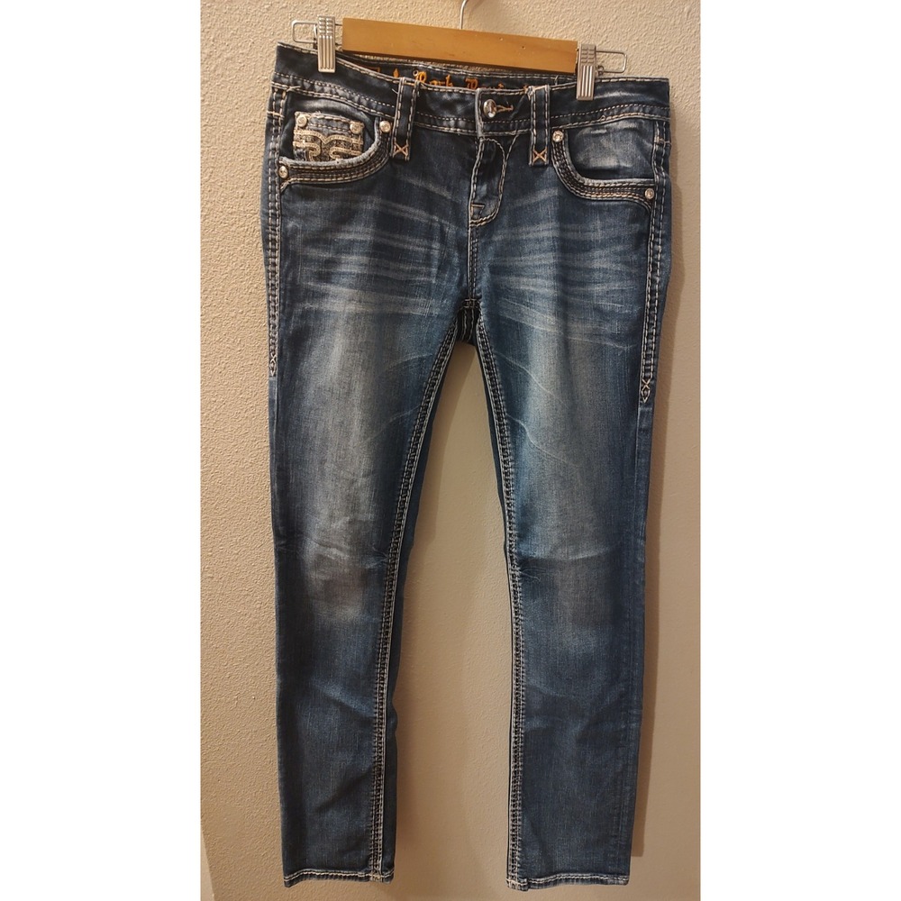 Rock Revival Jeans Womens 28x28 Blue Tali Straight Leg Dark Wash Denim